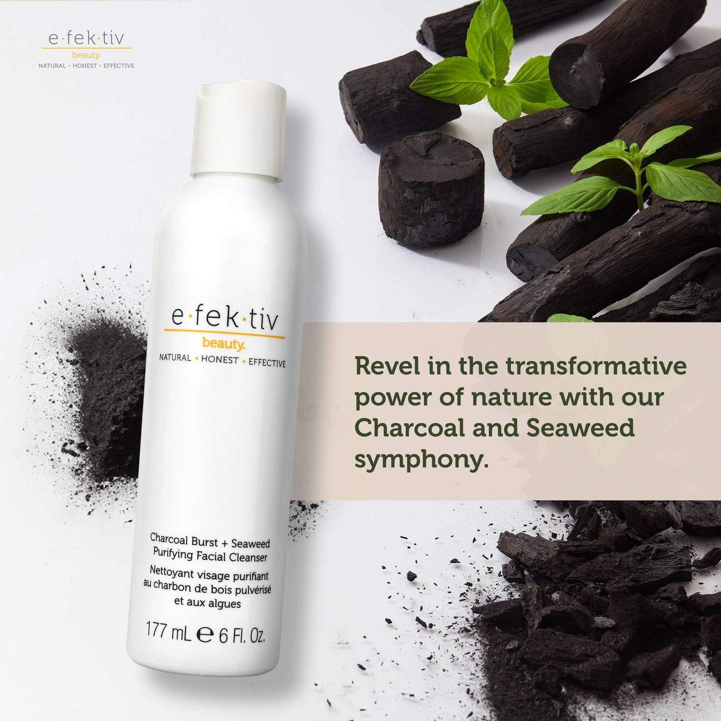 Efektiv Facial Cleanser: Charcoal Burst & Seaweed Purification